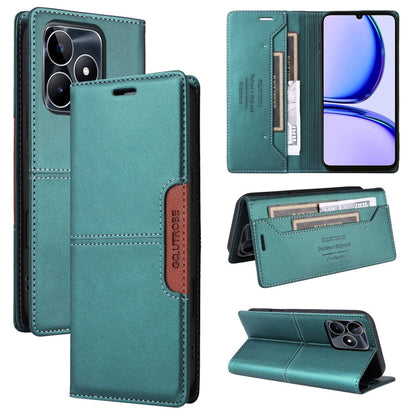 Pour étui de téléphone en cuir antivol RFID GQUTROBE G01 pour Realme C53 4G (vert)