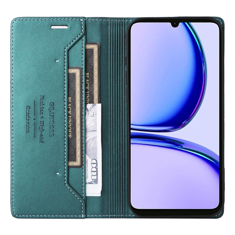 Pour étui de téléphone en cuir antivol RFID GQUTROBE G01 pour Realme C53 4G (vert)