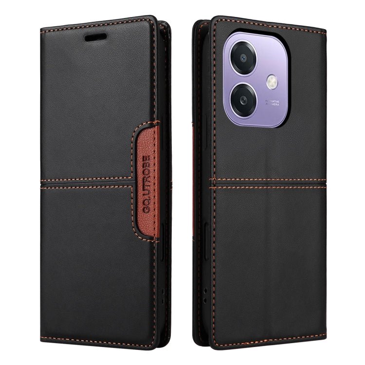 Pour coque de téléphone en cuir antivol RFID GQUTROBE G01 pour OPPO A3x 5G / 4G (Noir)