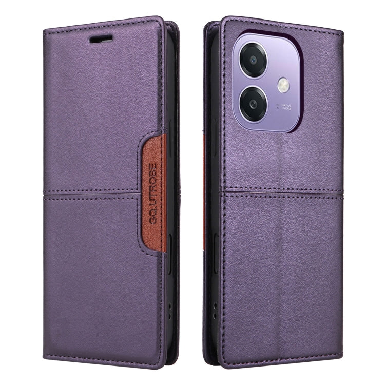 Pour OPPO A3x 5G / 4G GQUTROBE G01 Étui de téléphone en cuir anti-vol RFID (Violet)