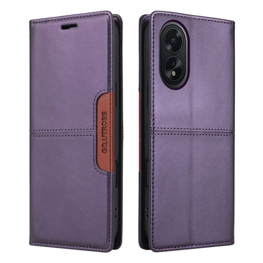 For OPPO A38 4G / A18 GQUTROBE G01 RFID Anti-theft Leather Phone Case(Purple)