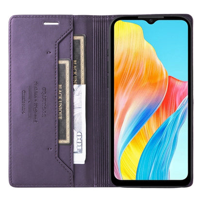 For OPPO A38 4G / A18 GQUTROBE G01 RFID Anti-theft Leather Phone Case(Purple)