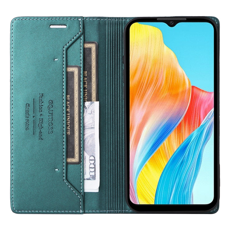 For OPPO A38 4G / A18 GQUTROBE G01 RFID Anti-theft Leather Phone Case(Green)