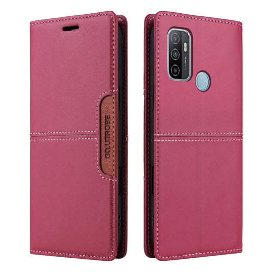 For OPPO A53 / A53s GQUTROBE G01 RFID Anti-theft Leather Phone Case(Red)