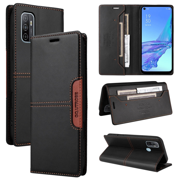 For OPPO A53 / A53s GQUTROBE G01 RFID Anti-theft Leather Phone Case(Black)