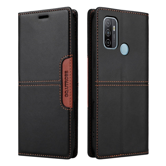 For OPPO A53 / A53s GQUTROBE G01 RFID Anti-theft Leather Phone Case(Black)
