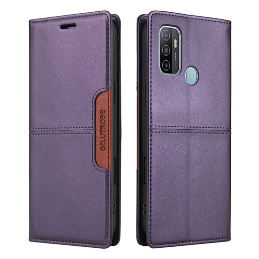 For OPPO A53 / A53s GQUTROBE G01 RFID Anti-theft Leather Phone Case(Purple)