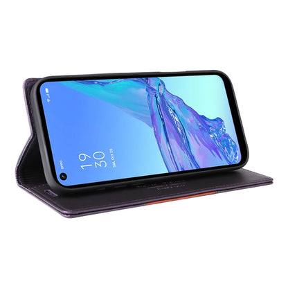 For OPPO A53 / A53s GQUTROBE G01 RFID Anti-theft Leather Phone Case(Purple)