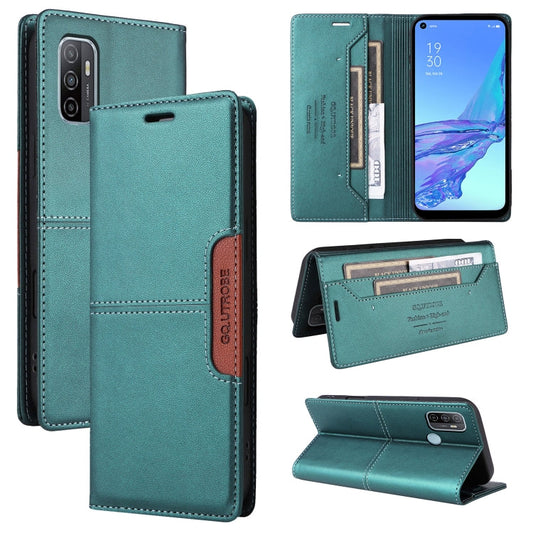 For OPPO A53 / A53s GQUTROBE G01 RFID Anti-theft Leather Phone Case(Green)