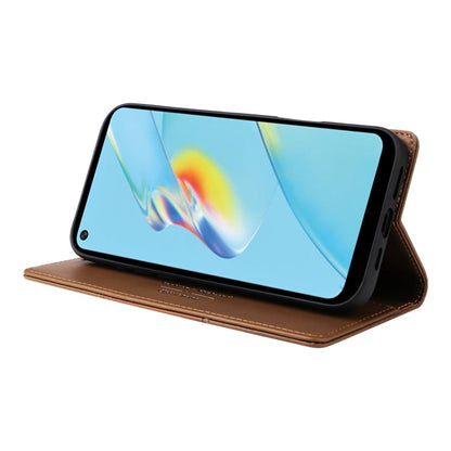 For OPPO A54 4G / A16 GQUTROBE G01 RFID Anti-theft Leather Phone Case(Brown)