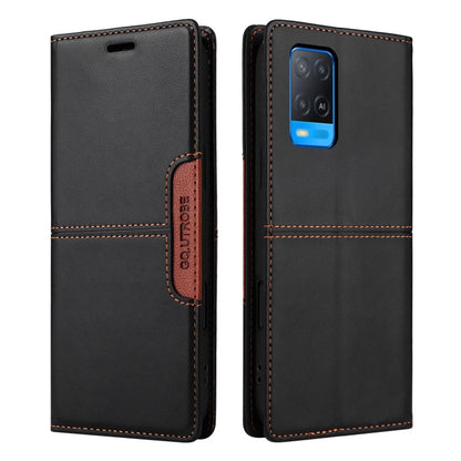 For OPPO A54 4G / A16 GQUTROBE G01 RFID Anti-theft Leather Phone Case(Black)