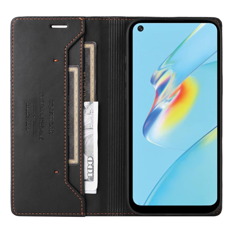 For OPPO A54 4G / A16 GQUTROBE G01 RFID Anti-theft Leather Phone Case(Black)