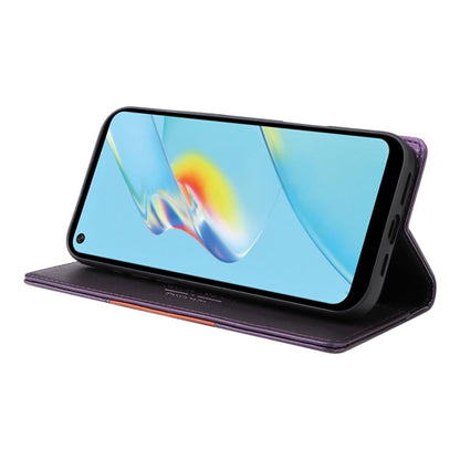 For OPPO A54 4G / A16 GQUTROBE G01 RFID Anti-theft Leather Phone Case(Purple)