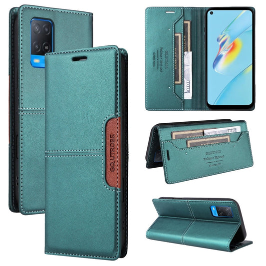For OPPO A54 4G / A16 GQUTROBE G01 RFID Anti-theft Leather Phone Case(Green)