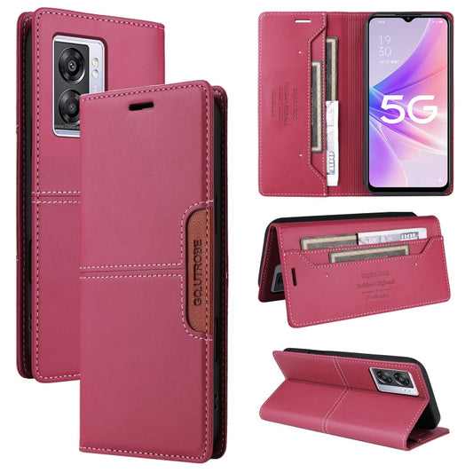 For OPPO A57 5G / A77 5G GQUTROBE G01 RFID Anti-theft Leather Phone Case(Red)