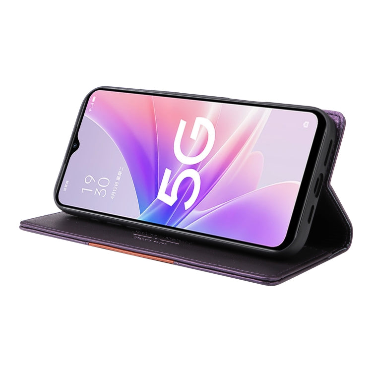 For OPPO A57 5G / A77 5G GQUTROBE G01 RFID Anti-theft Leather Phone Case(Purple)