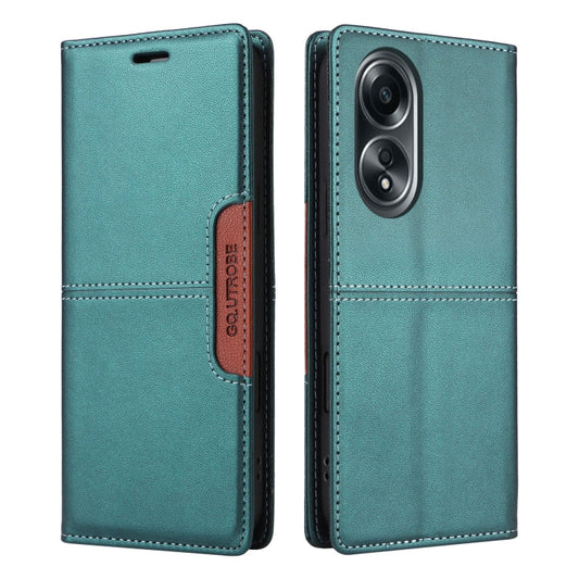 For OPPO A58 4G GQUTROBE G01 RFID Anti-theft Leather Phone Case(Green)