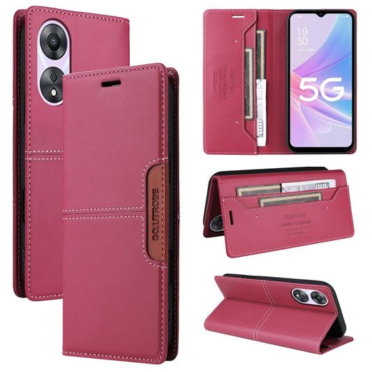 For OPPO A58 5G GQUTROBE G01 RFID Anti-theft Leather Phone Case(Red)