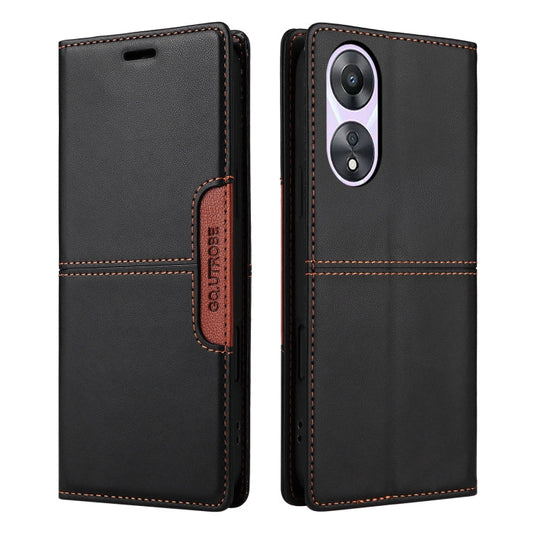 For OPPO A58 5G GQUTROBE G01 RFID Anti-theft Leather Phone Case(Black)