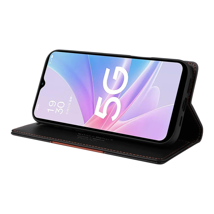 For OPPO A58 5G GQUTROBE G01 RFID Anti-theft Leather Phone Case(Black)