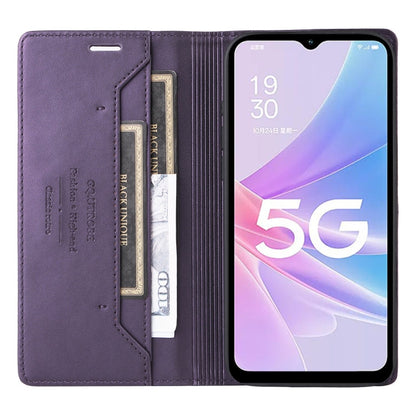 For OPPO A58 5G GQUTROBE G01 RFID Anti-theft Leather Phone Case(Purple)