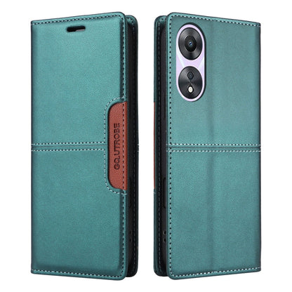 For OPPO A58 5G GQUTROBE G01 RFID Anti-theft Leather Phone Case(Green)