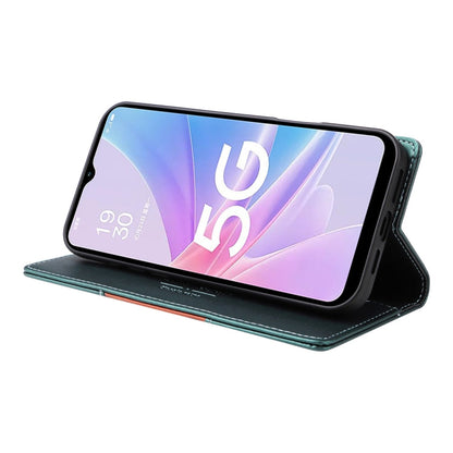 For OPPO A58 5G GQUTROBE G01 RFID Anti-theft Leather Phone Case(Green)