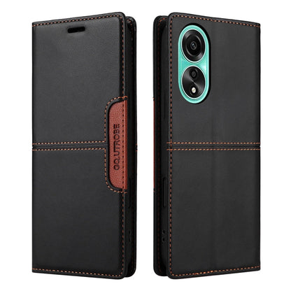 For OPPO A78 4G GQUTROBE G01 RFID Anti-theft Leather Phone Case(Black)