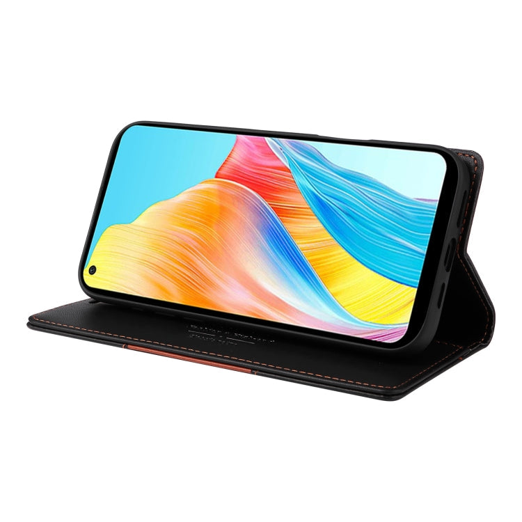 For OPPO A78 4G GQUTROBE G01 RFID Anti-theft Leather Phone Case(Black)