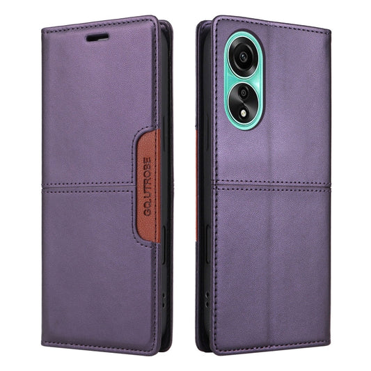 For OPPO A78 4G GQUTROBE G01 RFID Anti-theft Leather Phone Case(Purple)