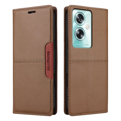 For OPPO A79 5G GQUTROBE G01 RFID Anti-theft Leather Phone Case(Brown)