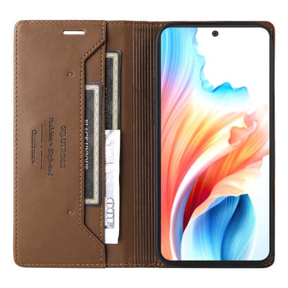 For OPPO A79 5G GQUTROBE G01 RFID Anti-theft Leather Phone Case(Brown)
