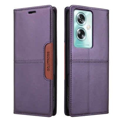 For OPPO A79 5G GQUTROBE G01 RFID Anti-theft Leather Phone Case(Purple)