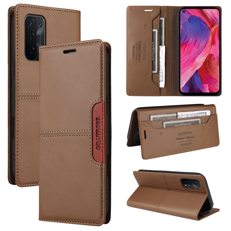 For OPPO A93 5G / A54 5G GQUTROBE G01 RFID Anti-theft Leather Phone Case(Brown)