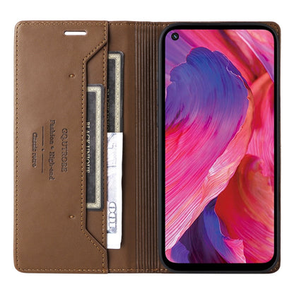 For OPPO A93 5G / A54 5G GQUTROBE G01 RFID Anti-theft Leather Phone Case(Brown)