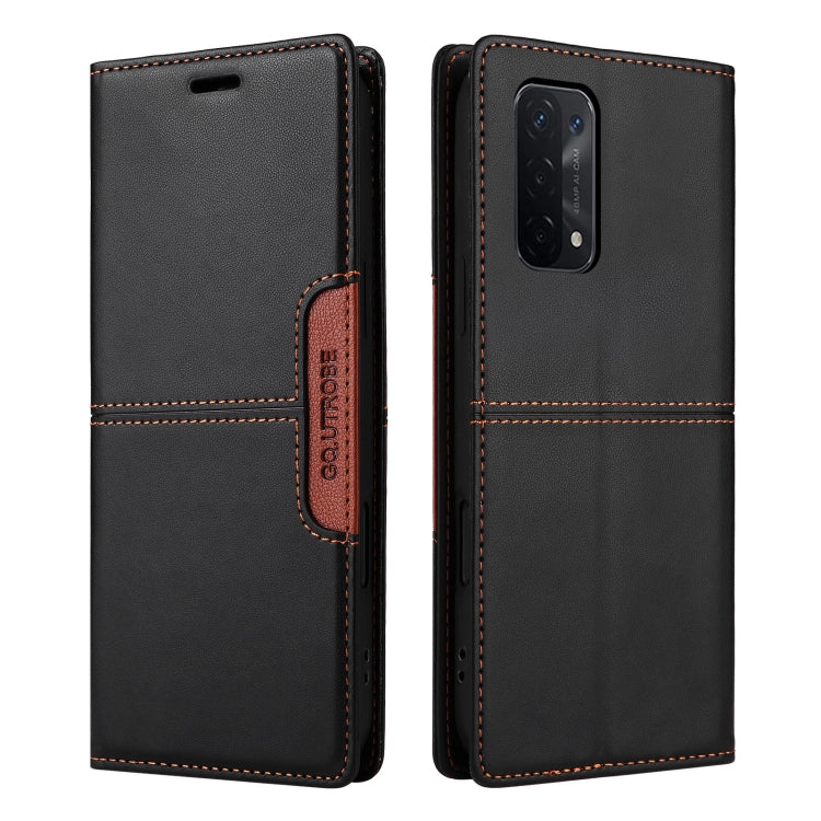 For OPPO A93 5G / A54 5G GQUTROBE G01 RFID Anti-theft Leather Phone Case(Black)