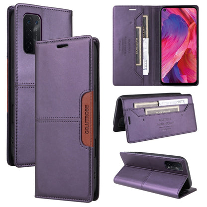 For OPPO A93 5G / A54 5G GQUTROBE G01 RFID Anti-theft Leather Phone Case(Purple)