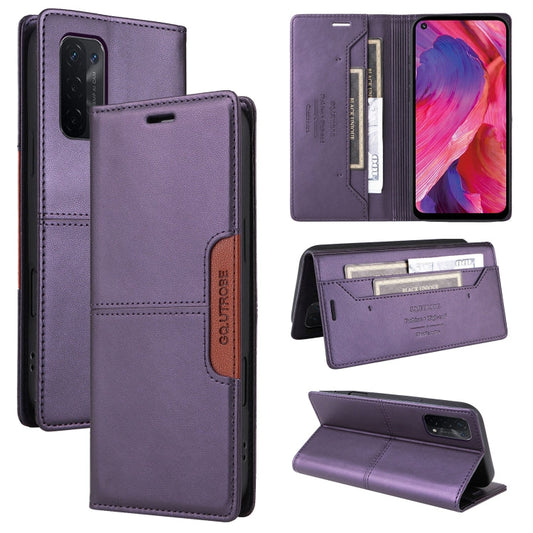 For OPPO A93 5G / A54 5G GQUTROBE G01 RFID Anti-theft Leather Phone Case(Purple)