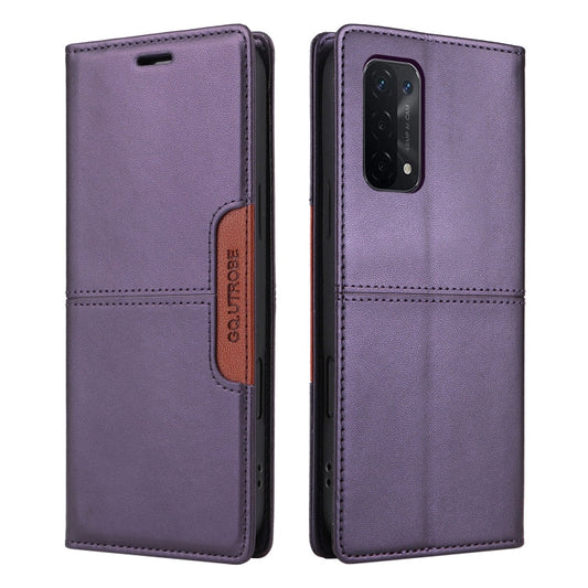 For OPPO A93 5G / A54 5G GQUTROBE G01 RFID Anti-theft Leather Phone Case(Purple)