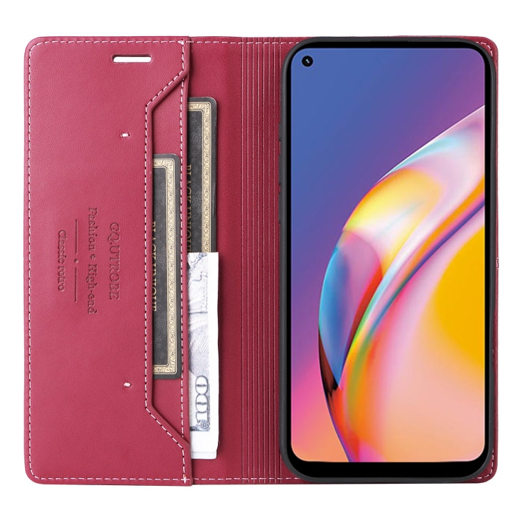 For OPPO A94 / Reno6 Z GQUTROBE G01 RFID Anti-theft Leather Phone Case(Red)