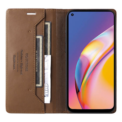 For OPPO A94 / Reno6 Z GQUTROBE G01 RFID Anti-theft Leather Phone Case(Brown)