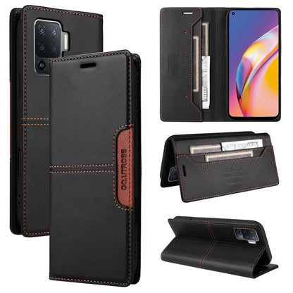 For OPPO A94 / Reno6 Z GQUTROBE G01 RFID Anti-theft Leather Phone Case(Black)