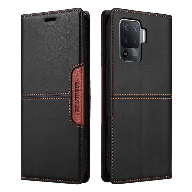 For OPPO A94 / Reno6 Z GQUTROBE G01 RFID Anti-theft Leather Phone Case(Black)