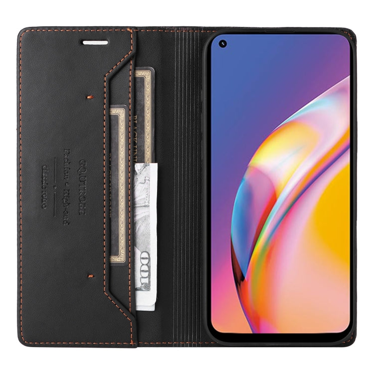 For OPPO A94 / Reno6 Z GQUTROBE G01 RFID Anti-theft Leather Phone Case(Black)