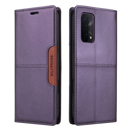 Pour OPPO A94 / Reno6 Z GQUTROBE G01 Étui Portefeuille en Cuir Antivol RFID (Violet)