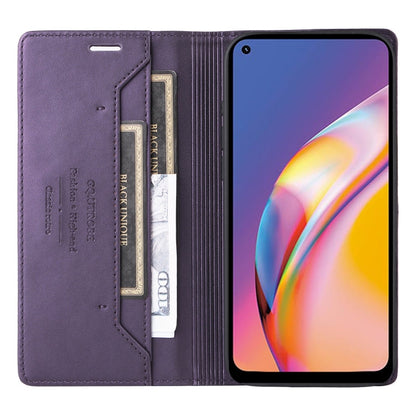 Pour OPPO A94 / Reno6 Z GQUTROBE G01 Étui Portefeuille en Cuir Antivol RFID (Violet)