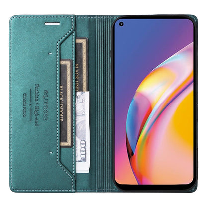 Pour OPPO A94 / Reno6 Z GQUTROBE G01 Étui Portefeuille Antivol RFID en Cuir (Vert)