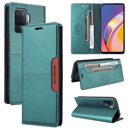 Pour OPPO A94 / Reno6 Z GQUTROBE G01 Étui Portefeuille Antivol RFID en Cuir (Vert)