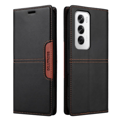 For OPPO Reno12 5G Global GQUTROBE G01 RFID Anti-theft Leather Phone Case(Black)