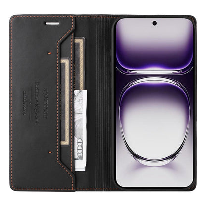 For OPPO Reno12 5G Global GQUTROBE G01 RFID Anti-theft Leather Phone Case(Black)